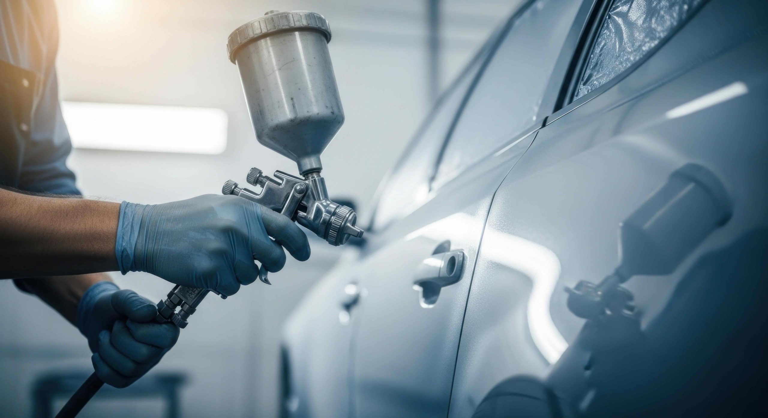 Car painting process - Professional auto body repair and paint.